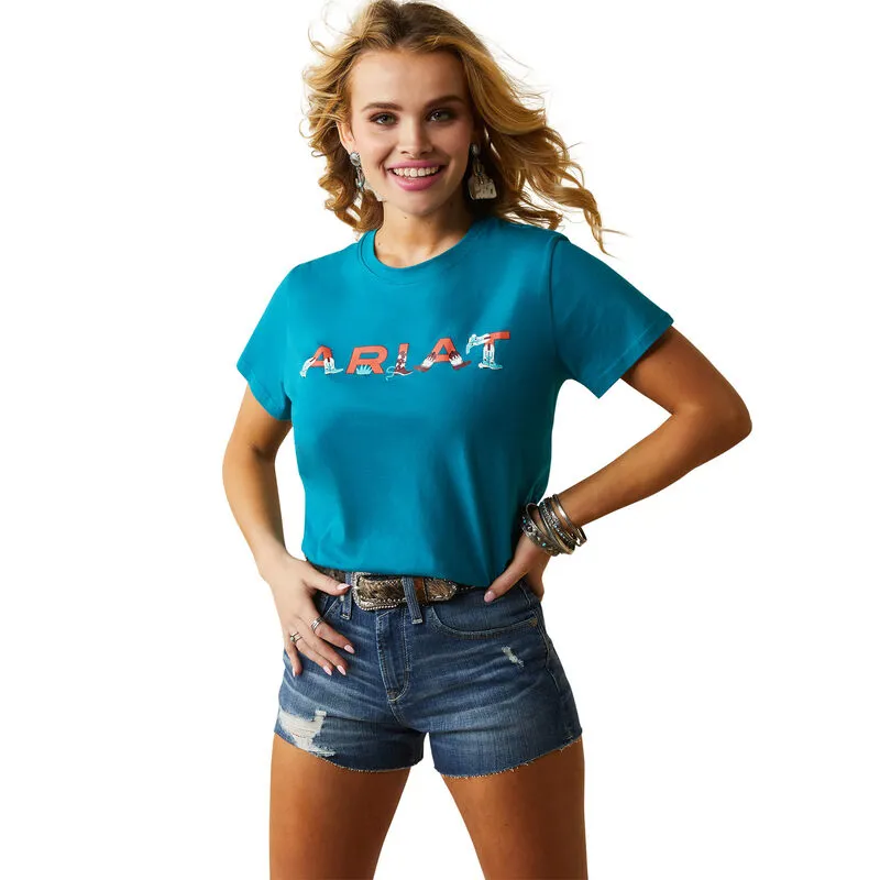 Ariat Boot Kickin Logo Tee in Exotic Plume